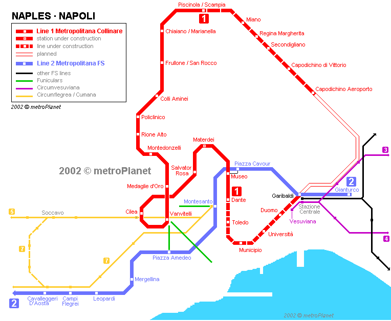 napoli metro map